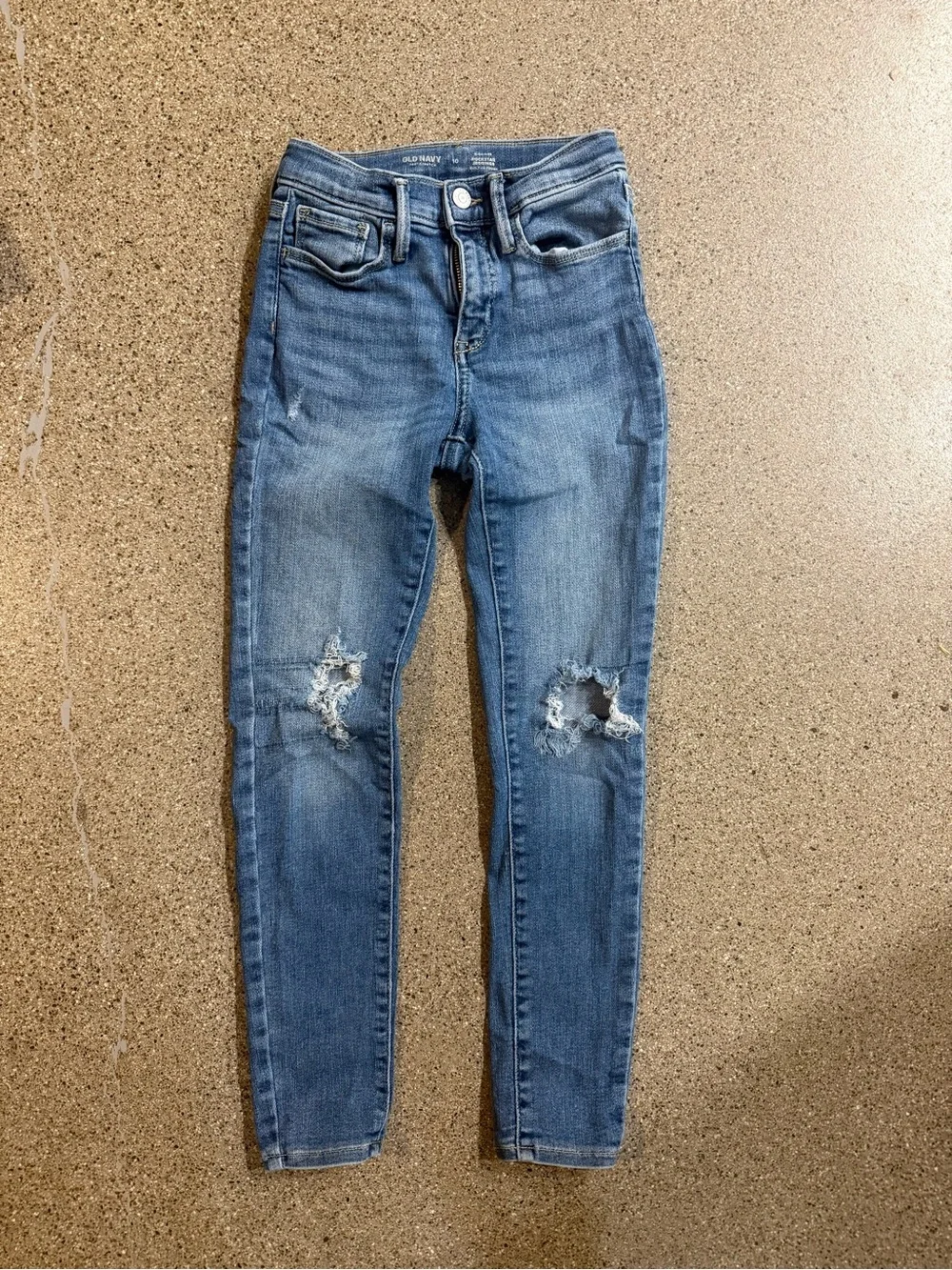 Old Navy Blue Distressed Skinny Kids Jeans